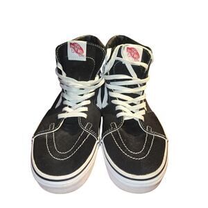 Vans Sk8-Hi High-Top Sneakers Black/White Size 10.5 Men 12 Women